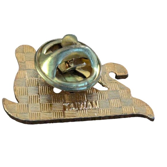 Vintage 1980s Bowling 225 Game Ball Lapel Pin Back Taiwan Score Gold Blue White - Picture 3 of 4